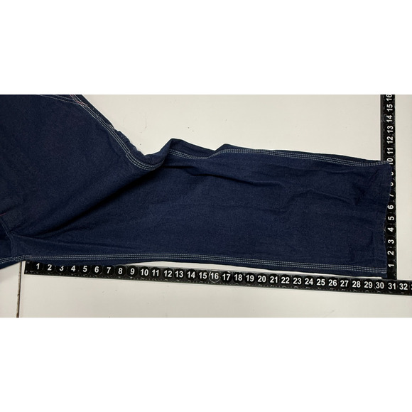 Dickies Bib Overalls Mens 38X30 Blue Denim Carpenter Workwear Chores Farmer - Picture 4 of 8